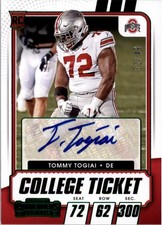2021 Panini Contenders Draft Picks Game Ticket Green #276 Tommy Togiai Auto /49