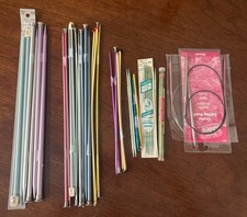 Large Lot of Knitting Needles Assorted Sizes 2 Circular Needles Some New, Used