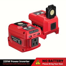 2-Pack 200W Power Inverter for Milwaukee 18V Battery DC to AC 110V Portable