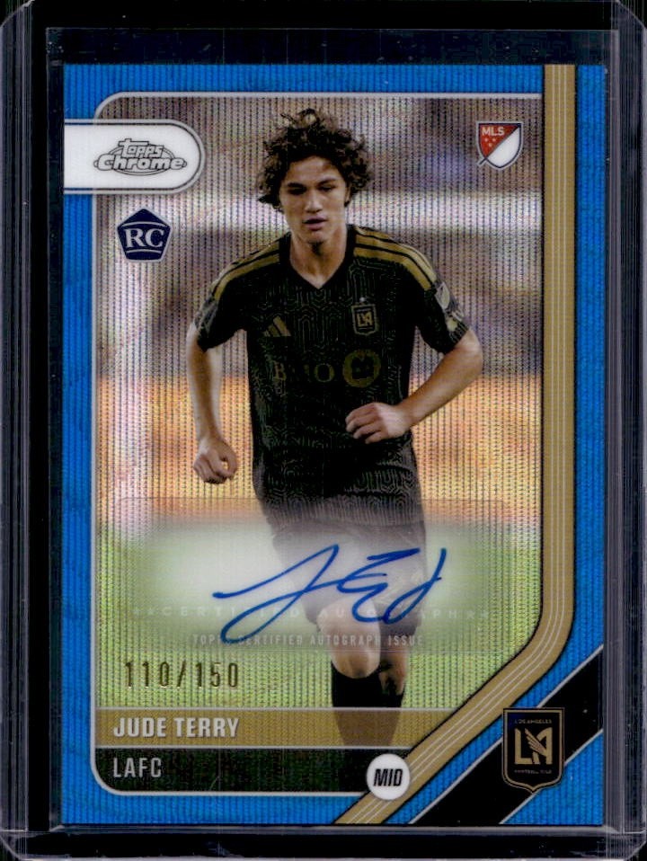 2026 Topps Chrome MLS Jude Terry Auto Blue Wave Refractor Rookie RC #/150 LAFC