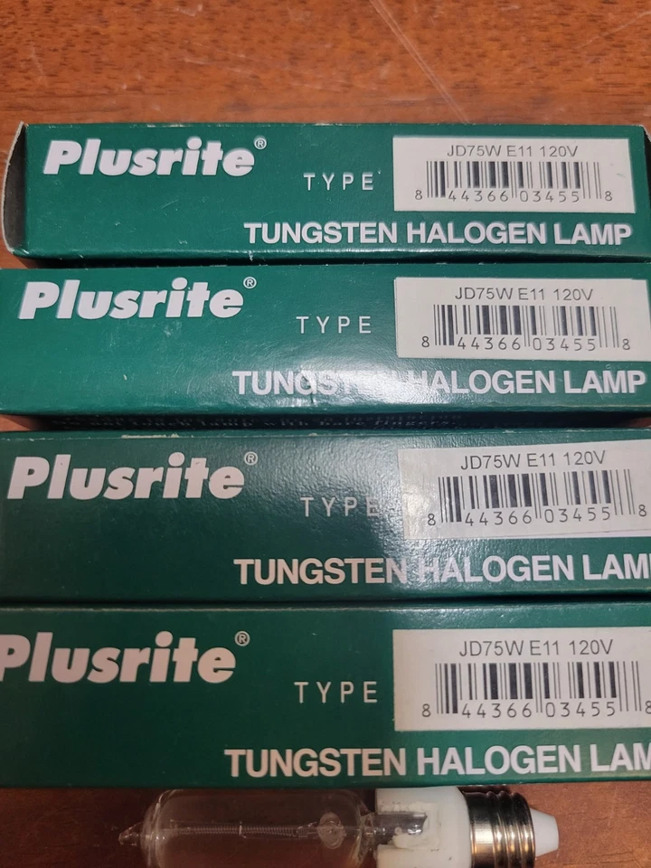 PLUSRITE BULB JD75W E11 75w 120v MINI CANDELABRA 4 PACK New - Image 2 of 4