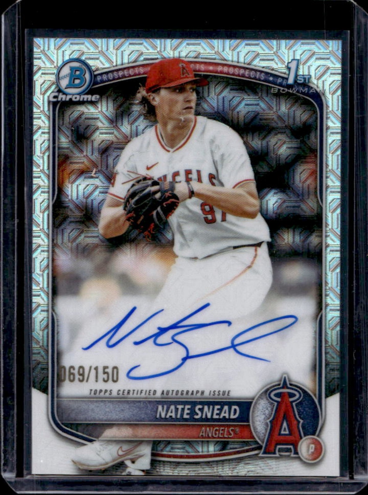 2025 Bowman Draft Nate Snead Chrome Auto HTA Choice Refractor 1st #/150 Angels