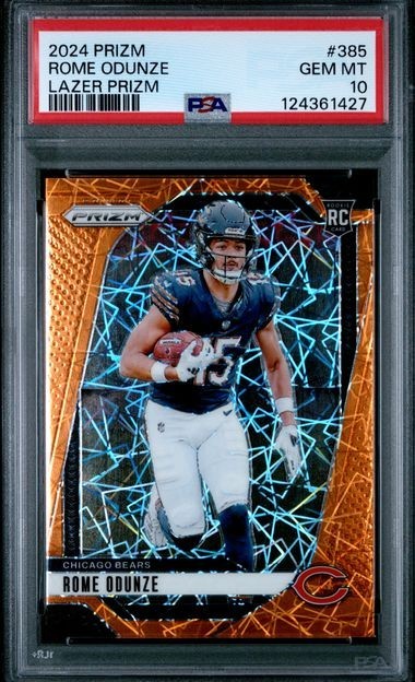 2024 Panini Prizm - Rookie Rome Odunze #385 Lazer Prizm (RC) PSA 10 GEM MT