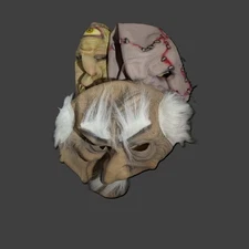 Vintage Halloween Latex Costume Masks Lot Old Man Cyclops Stitched Face