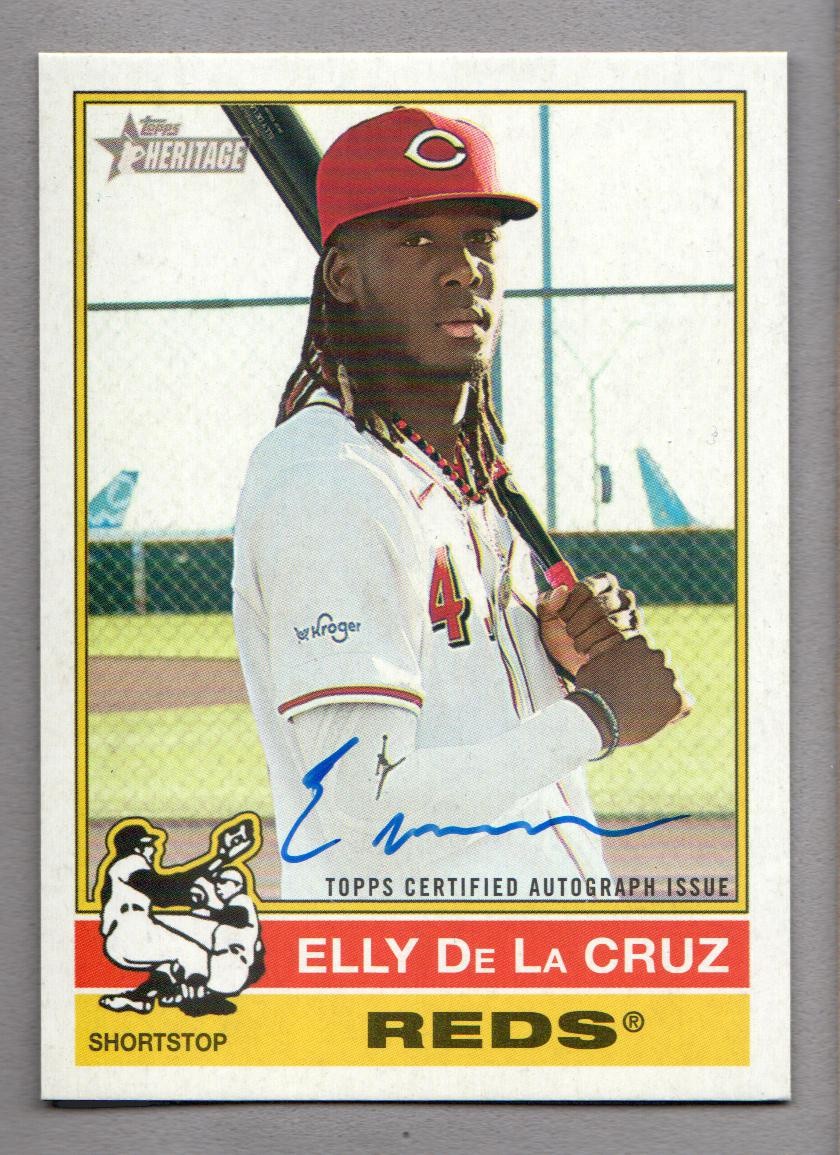 2025 Topps Heritage Baseball Real One Autographs #ROAED Elly De La Cruz HN AUTO