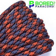 Orange Grey - 100 FT - 550 Paracord Rope 7 strand Parachute Cord