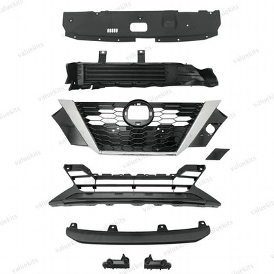 8PC For Sentra 2020 2021 2022 Front Radiator Shutter Upper Lower Grille Mesh Kit
