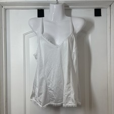 Vtg Cabernet Cami Top Womens L Silky Frosted Shiny Slip Blouse Chantilly Lace