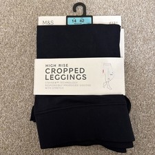 M&S Cropped Leggings High Rise Midnight Navy UK Size 14 BNWT 