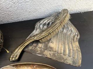 Antik Jugendstil Konvolut Kehrgarnitur Korb Silber /Versilberte Schälchen