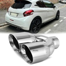 For Peugeot 106 205 206 207 3008 306 2.5" In 3.5" Out Dual Twin Exhaust Pipe Tip
