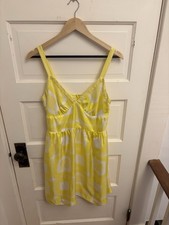 Banana Republic Women’s Yellow Silk Geometric Patterned Tank Dress Lined Size 6