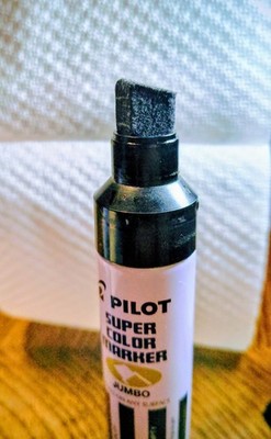 2-Pack Pilot 43200 Super Color Black Permanent Marker Jumbo. Refillable 