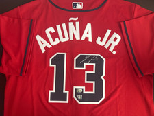 Ronald Acuna Jr Autographed Signed Jersey Fanatics COA Under Wraps ATL Braves