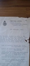 Ww2 War Office Original Letter C1942 About The Cadets Uniform.  Army Council