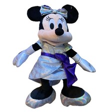 Disney 100 Minnie Mouse Plush Silver Purple Outfit 100 Years Anniversary Stuffed