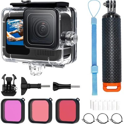 Waterproof GoPro Housing Case with 3 Filters & Float Grip for Outdoor Sports