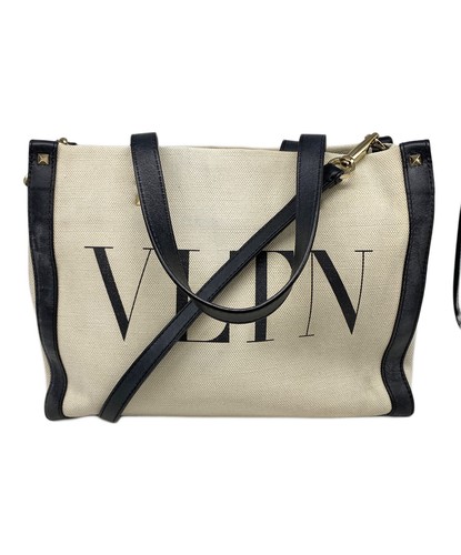 Valentino Garavani Hand Shoulder Bag Tote Purse 2way VLTN Logo Authentic