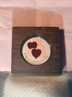 1 oz .999 Silver Round Happy Valentine's Day w/ Color Artwork in MPM Wood Holder