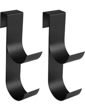 2 Piece Heavy Duty Fence Hooks For Pool Equipment, Black