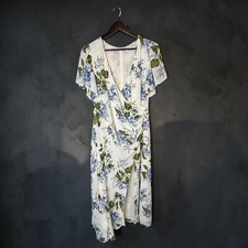 Reformation Breanna Floral Midi Dress Riviera Resort Wear Flutter Sleeve size 10