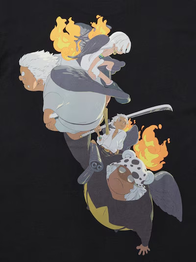 UNIQLO UT One Piece Egghead Bonney S-Hawk S-Bear Black Japan Limited T-Shirt thumbnail 3