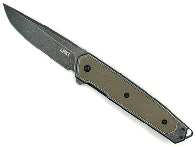 CRKT x Rogers Design-Cinco 7091-S/S D2 Tumble Finish-G10 OD Grn Handle-Flipper