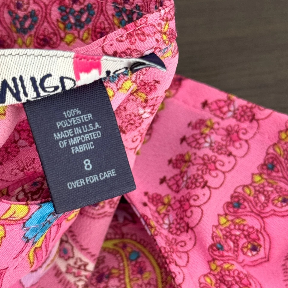 Vestido Vintage Limitado Too Niñas 8 Rosa Paisley Floral Y2K Retro Mini Boho Foto 4 de 4