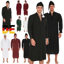 DE Herren Mittelaltlicher Nachthemd Robe Schlaufshirt Viktorianisch Steampunk