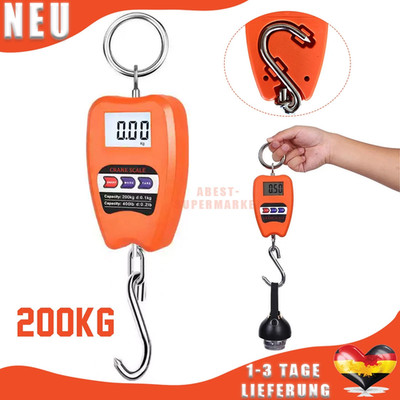 Neu Profi Hängewaage Digital LCD Zugwaage Wildwaage Industriewaage Waage 200Kg