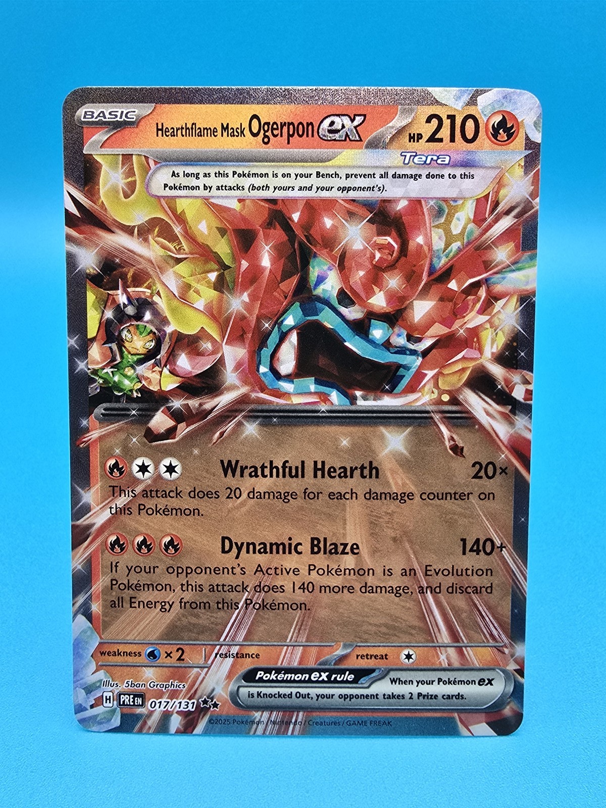 Hearthflame Mask Ogerpon ex - Double Rare SV: Prismatic Evolutions 017/131 NM
