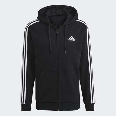 #ad adidas men Essentials Fleece 3 Stripes Full Zip Hoodie $22.00