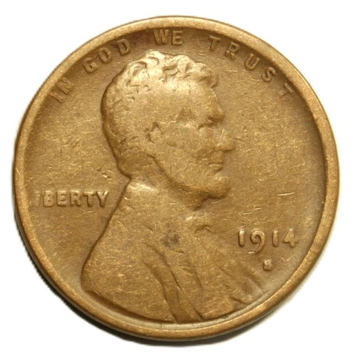 1914-S 1C BN Lincoln Cent- Choice VG- SMH 2008