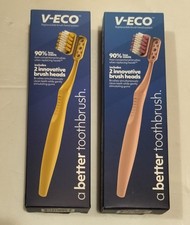 V-ECO Toothbrushes w/ Replaceable Brush Head System - Set of 2