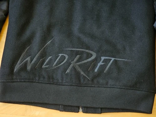 Riot Games League of Legends Wild Rift Varsity Bomber Jacket Black XS Rare image 6