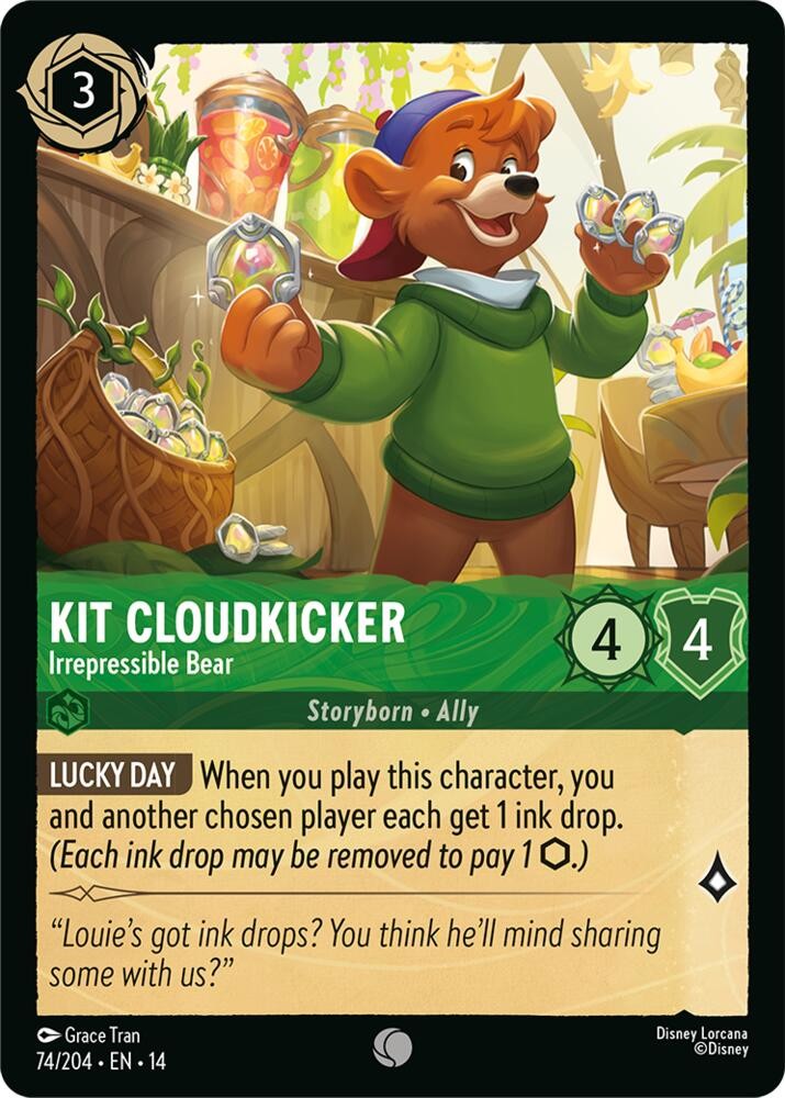 Kit Cloudkicker - Irrepressible Bear - Hyperia City - C - 74/204 - NM - Foil