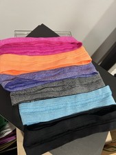 Lot of 6 Elastic Fabric Headbands/Sweatbands Multicolor Unisex Adults