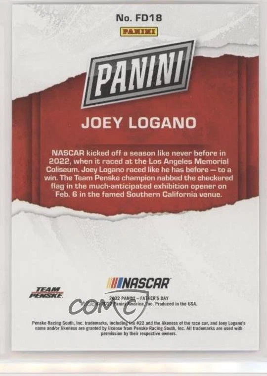 2022 Panini Father's Day Father's Day Joey Logano #FD18 - Image 2 of 2