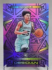 2024-25 Obsidian KJ Simpson Jr Electric Etch Purple Flood RC /75 Hornets Rookie 