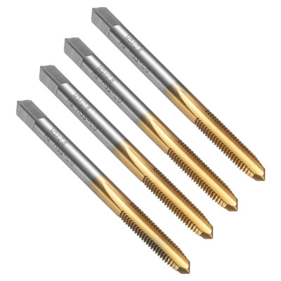 4pcs Straight Flute Thread Tap M5 x 0.8 Metric Ti-Coated M35 HSS-CO Tapping