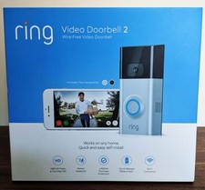 Ring Vidéo Portier 2 - Batterie HD Vidéophone Avec 2 Oculaires Argent/Brun NEUF