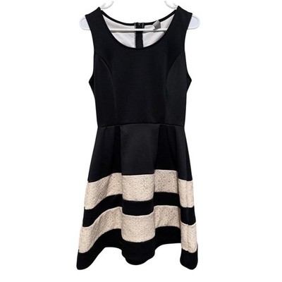 Love Republic Large Elegant Black and Cream Dress