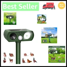 Humane Ultrasonic Animal Deterrent with LED Light for Yard and Garden Safety