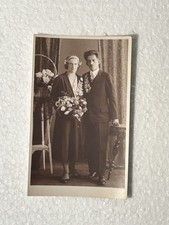 COPPIA RITRATTO ATELIER STEFANIE  VILLACH 1930 VECCHIA FOTOGRAFIA OLD PHOTOGRAPH