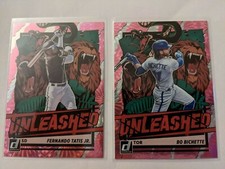 2021 Donruss Unleashed Fernando Tatis Jr. & Bo Bichette Pink Fireworks Parallel