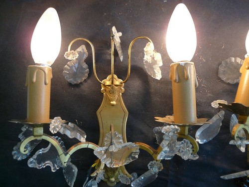 Paire d’appliques murales bronze & cristal pampilles – Intérieur chic REF 28 - Picture 2 of 11