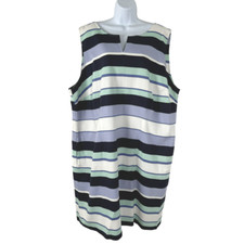Talbots Dress 24W Sleeveless Striped Multicolored Cotton Spandex NWT DR-1584