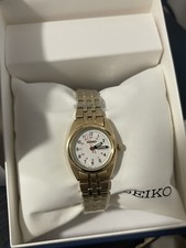 Seiko Womens SWZ154 Quartz Gold-Tone Wristwatch MSRP $165!