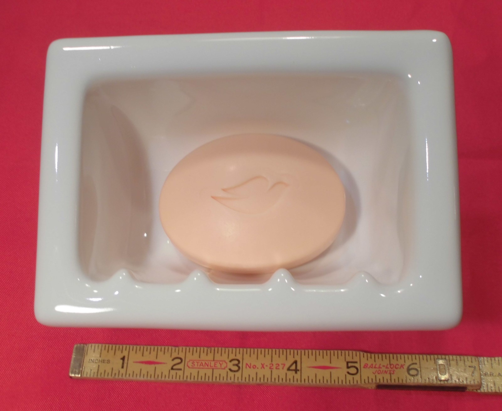 *Bright Glossy White* Ceramic full Recessed Soap DishNiche...4" X 6