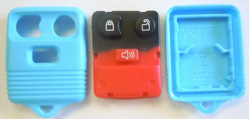 keyless remote case fits Lincoln Lt. Blue key fob car control 3 button shell pad - Foto 3 di 6